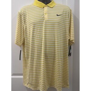 Nike Golf Dri-FIT Polo Shirt Mens XL Yellow Stripe Polyester 891239-703 Golf Top